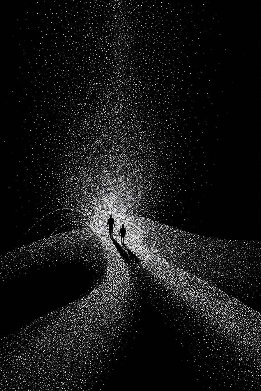Starry Path Silhouette Print. poster detail