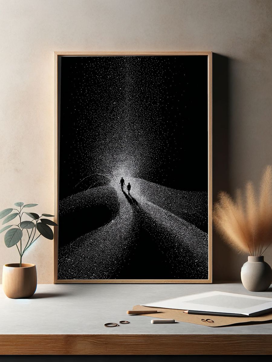Starry Path Silhouette Print. — room view 2