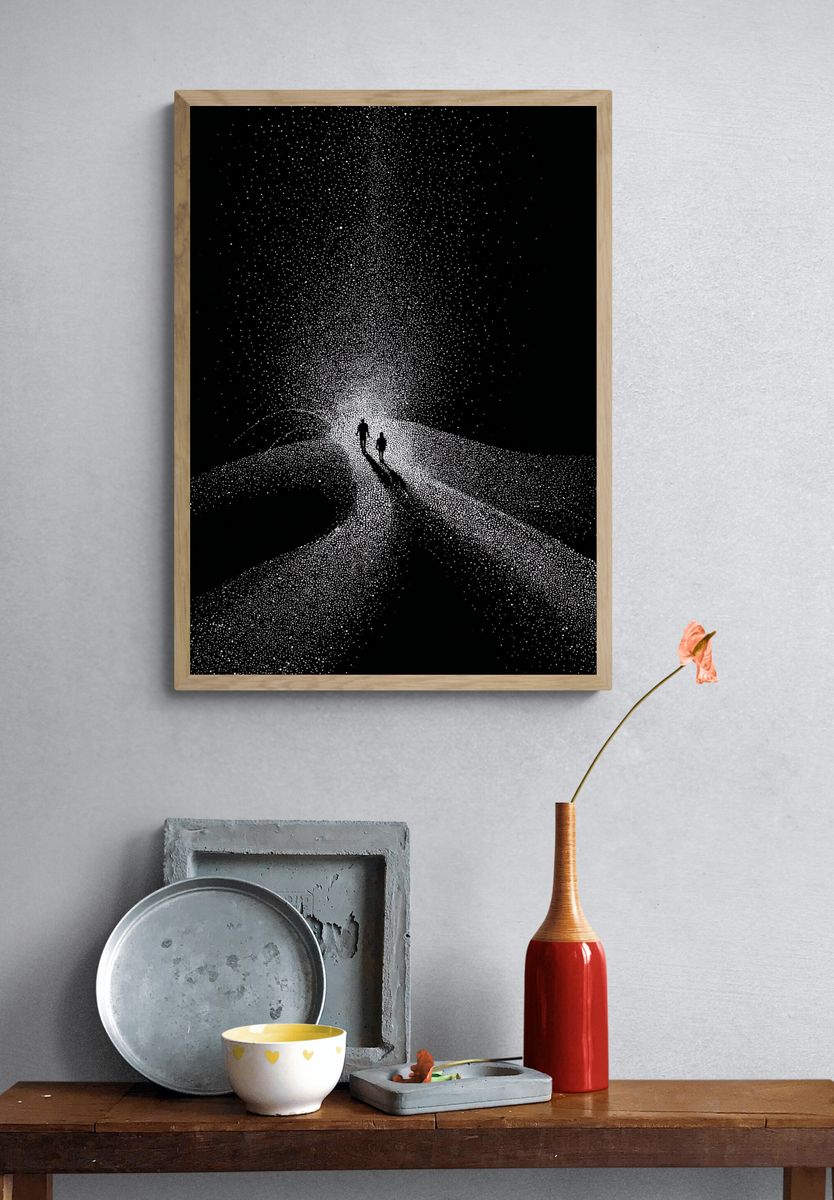 Starry Path Silhouette Print. — room view 3