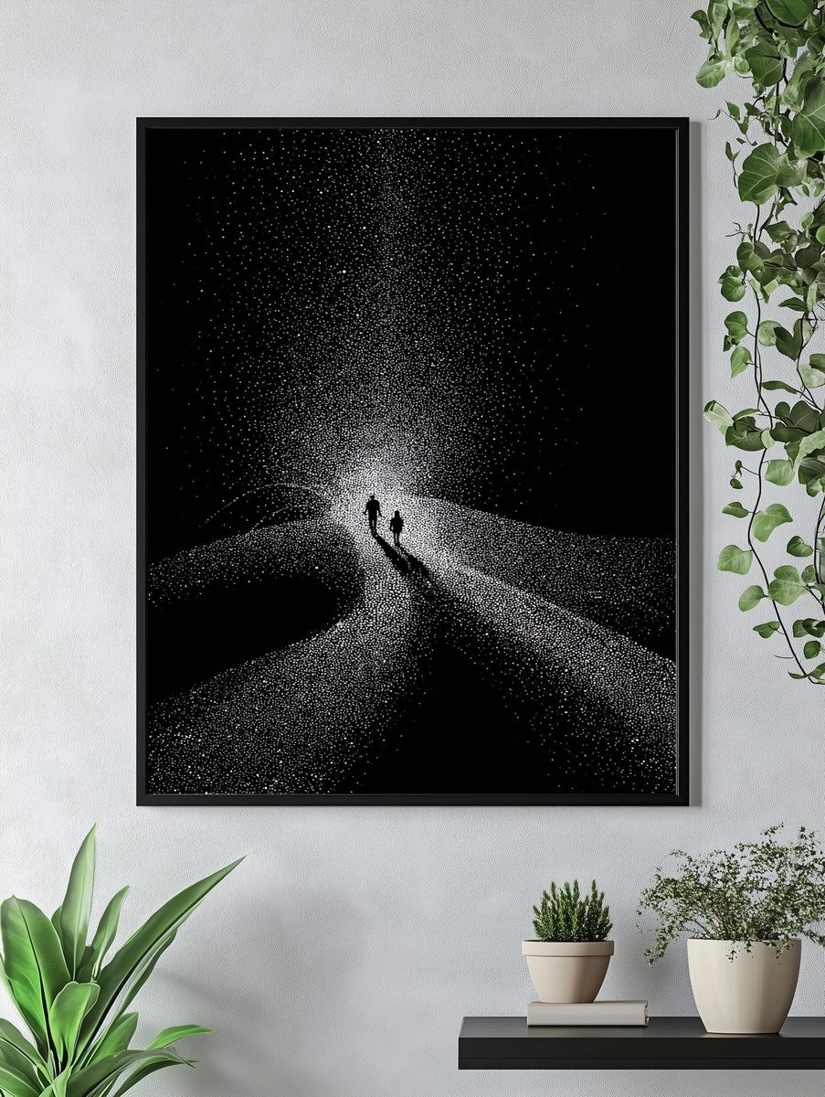 Starry Path Silhouette Print. — room view 4