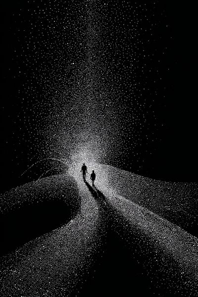 Starry Path Silhouette Print. poster