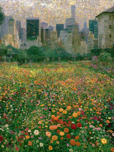 Central Park Bloomscape Print. poster