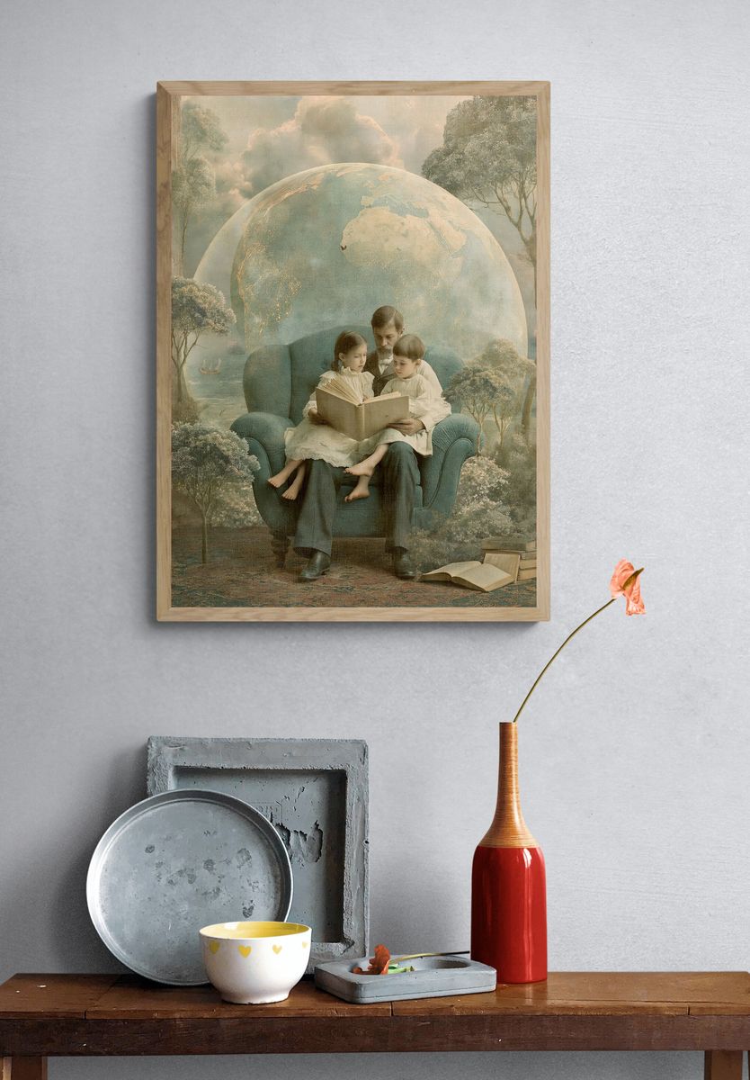Dreamlike Reading Scene Fine-Art Print. — room view 3