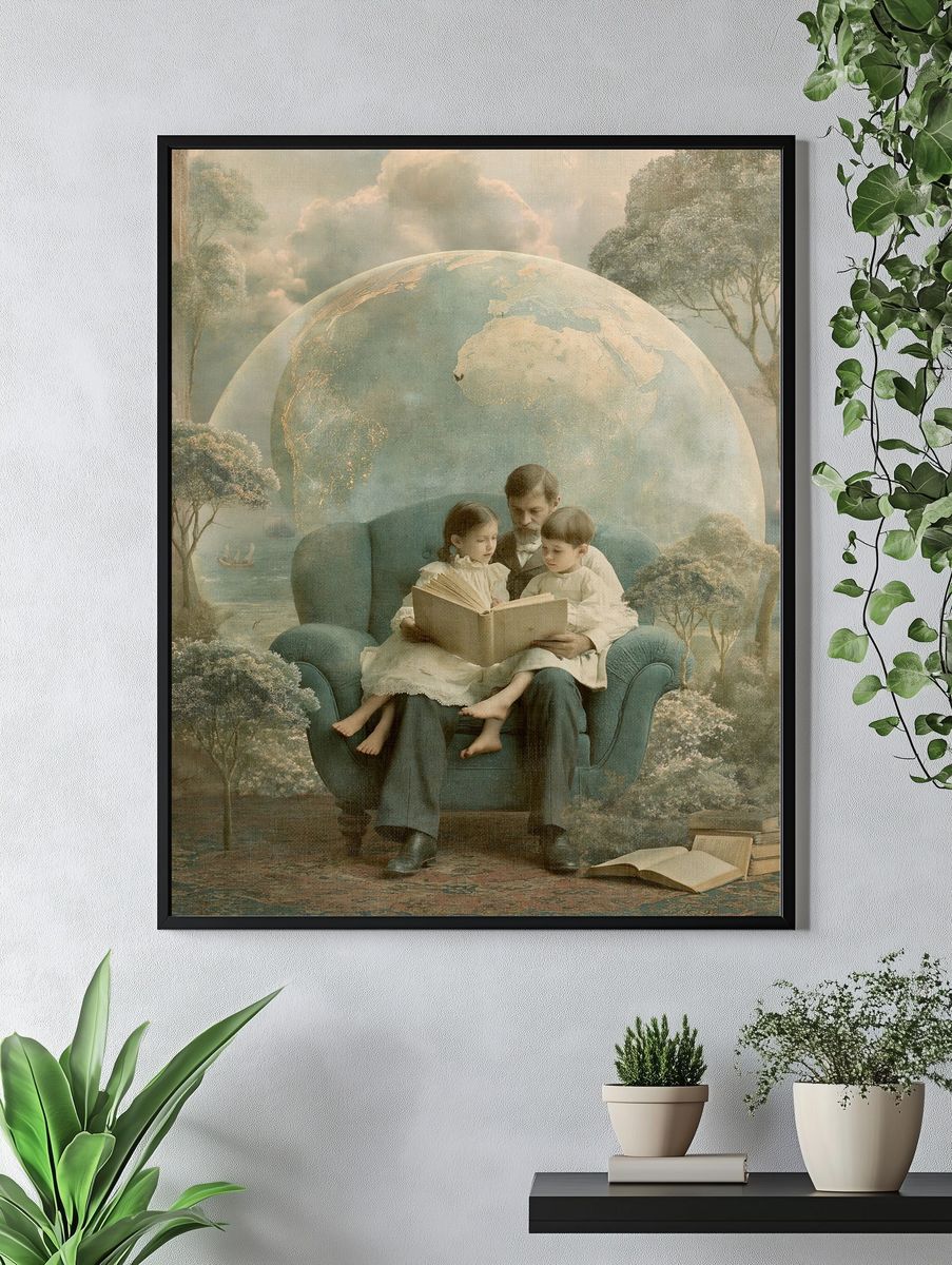 Dreamlike Reading Scene Fine-Art Print. — room view 4