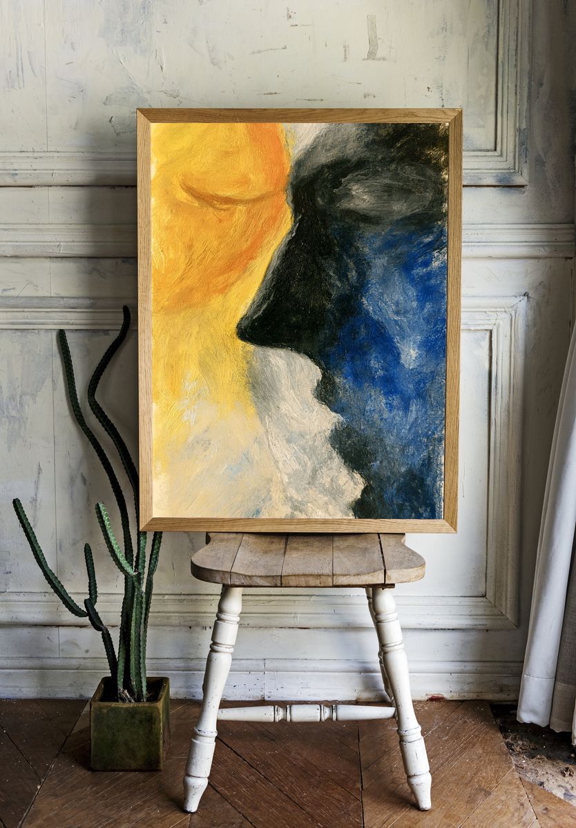 Abstract Face Profile Poster. — room view 1