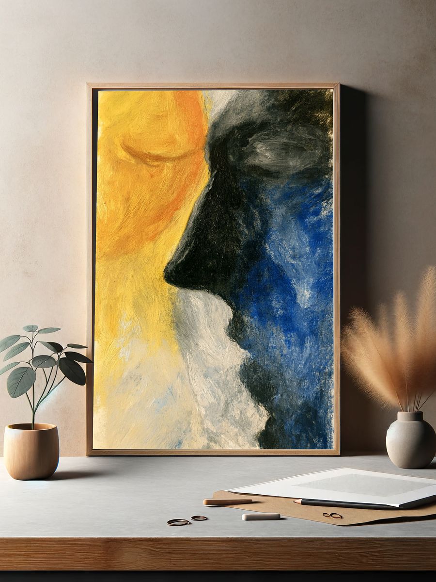 Abstract Face Profile Poster. — room view 2