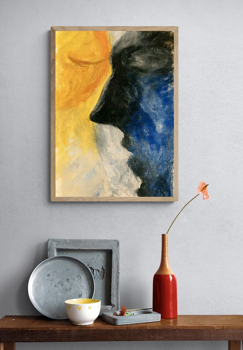 Abstract Face Profile Poster. — room view 3