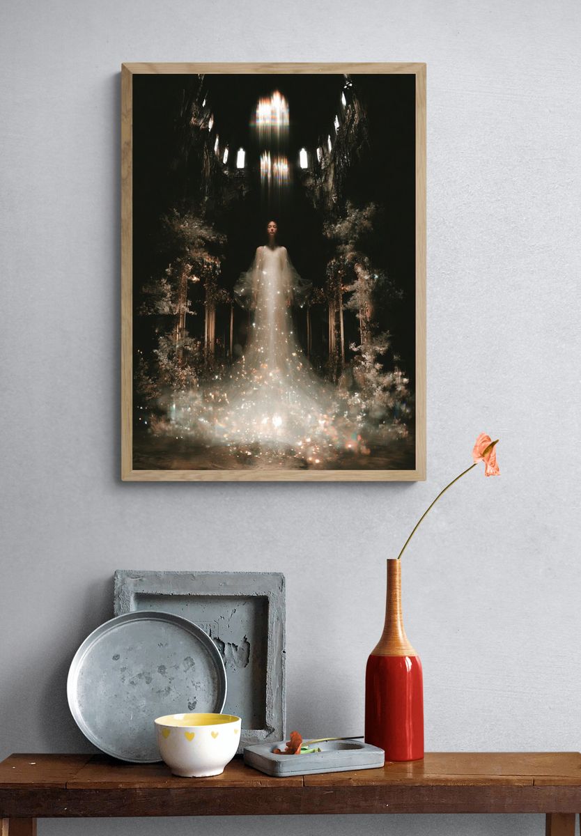 Celestial Gown Surrealism Poster. — room view 3