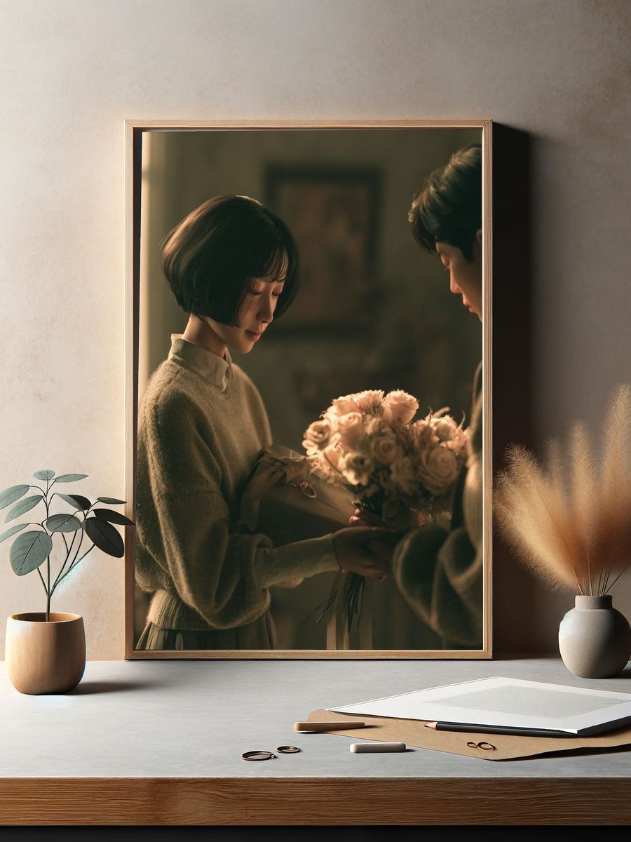 Tender Bouquet Portrait Poster. — room view 2