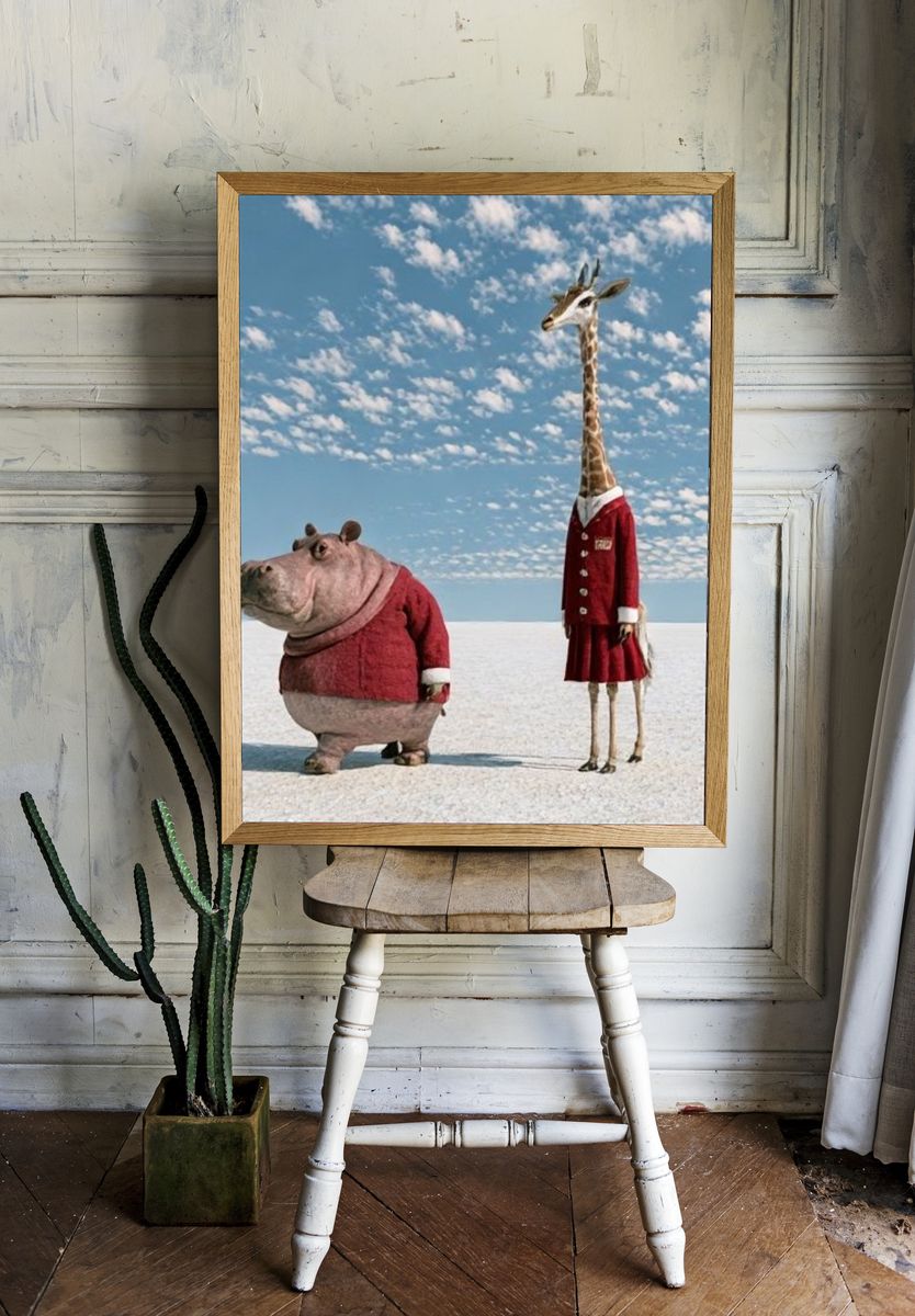Surreal Animal Portrait Poster. room preview