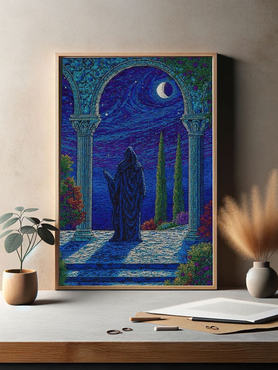 Moonlit Garden Archway Print. — room view 2