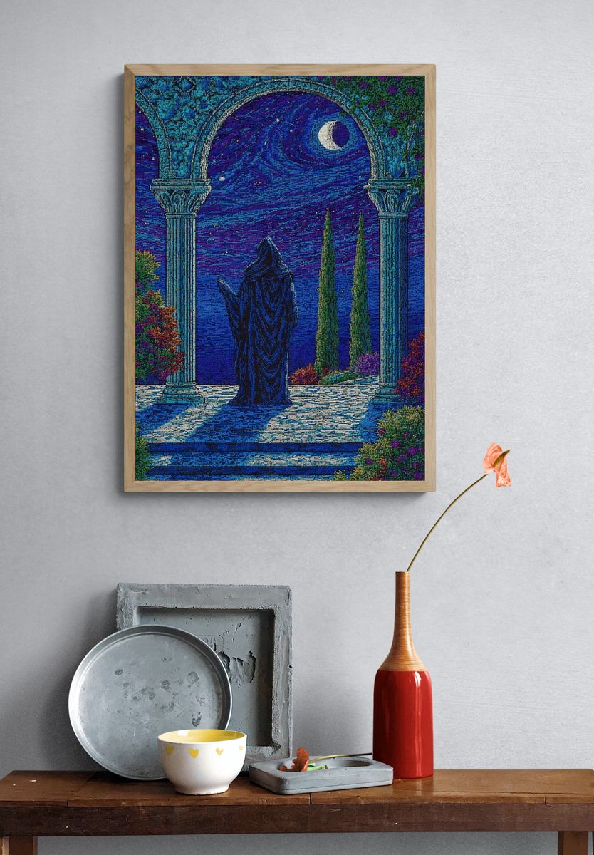 Moonlit Garden Archway Print. — room view 3