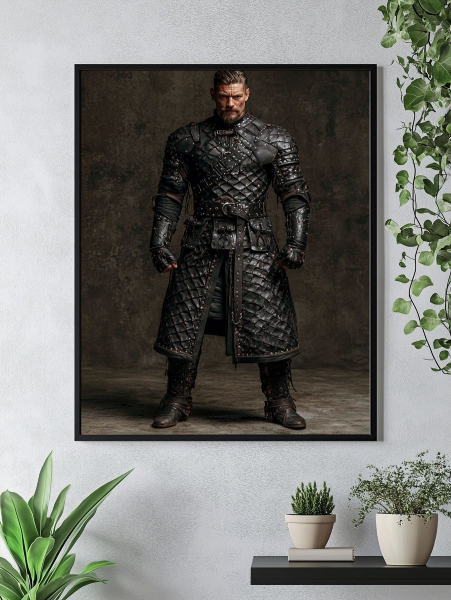 Armored Warrior Portrait Poster. — room view 4