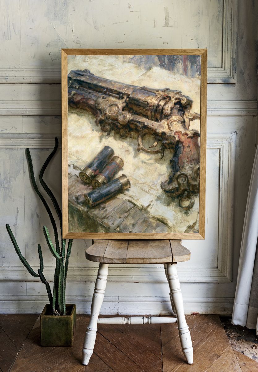 Vintage Revolver Still Life Poster. room preview