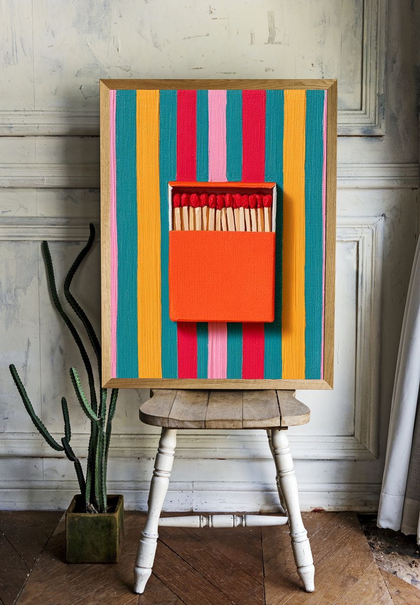 Colorful Matchbox Still Life Poster. room preview