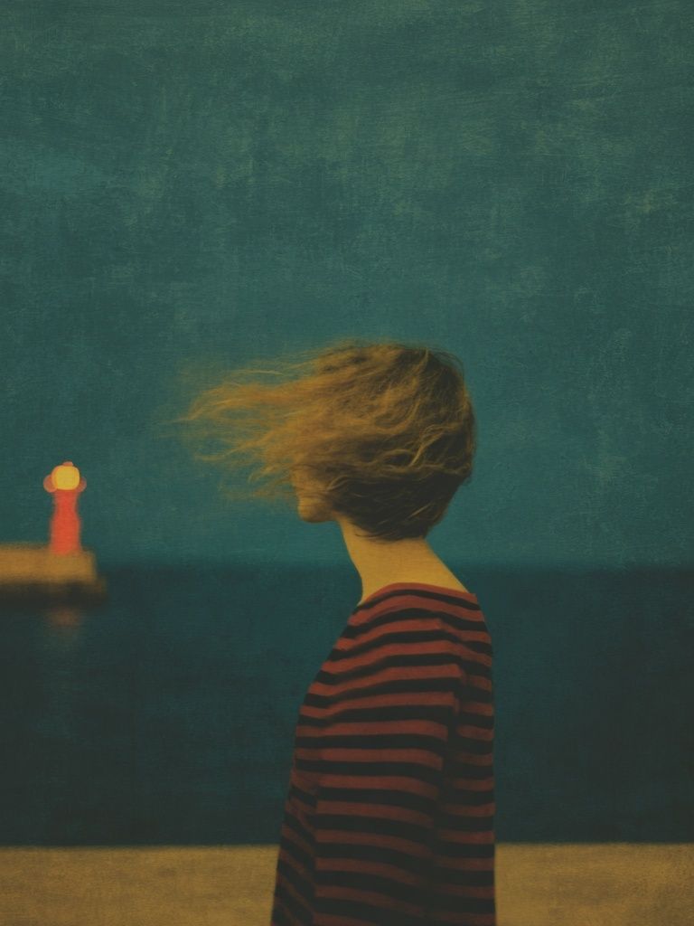 Seaside Figure Surrealism Print. poster detail