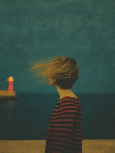 Seaside Figure Surrealism Print.