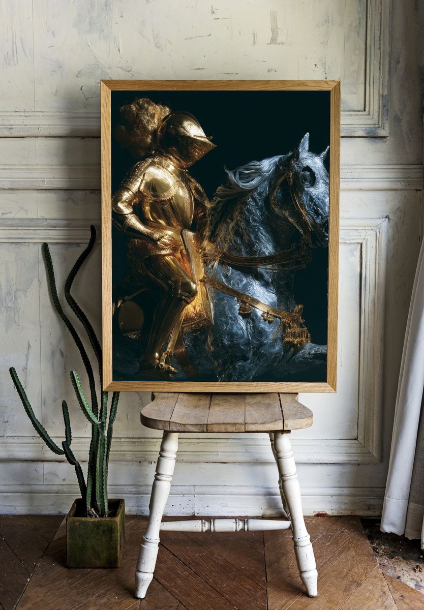 Gilded Knight on Horse Poster. room preview