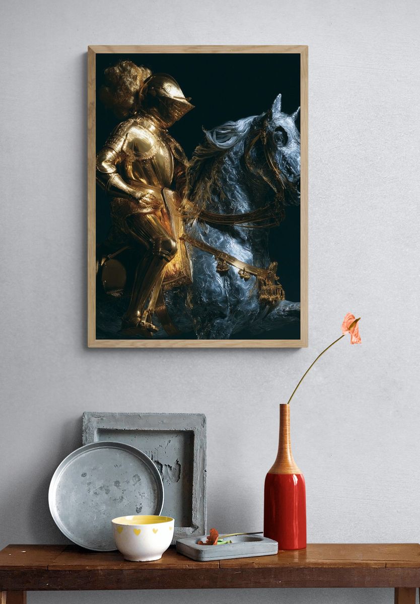 Gilded Knight on Horse Poster. — room view 3