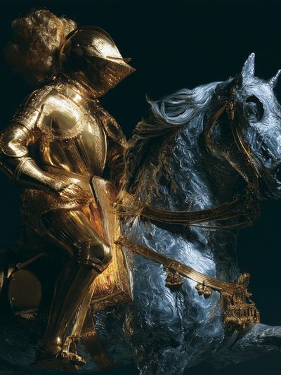 Gilded Knight on Horse Poster.