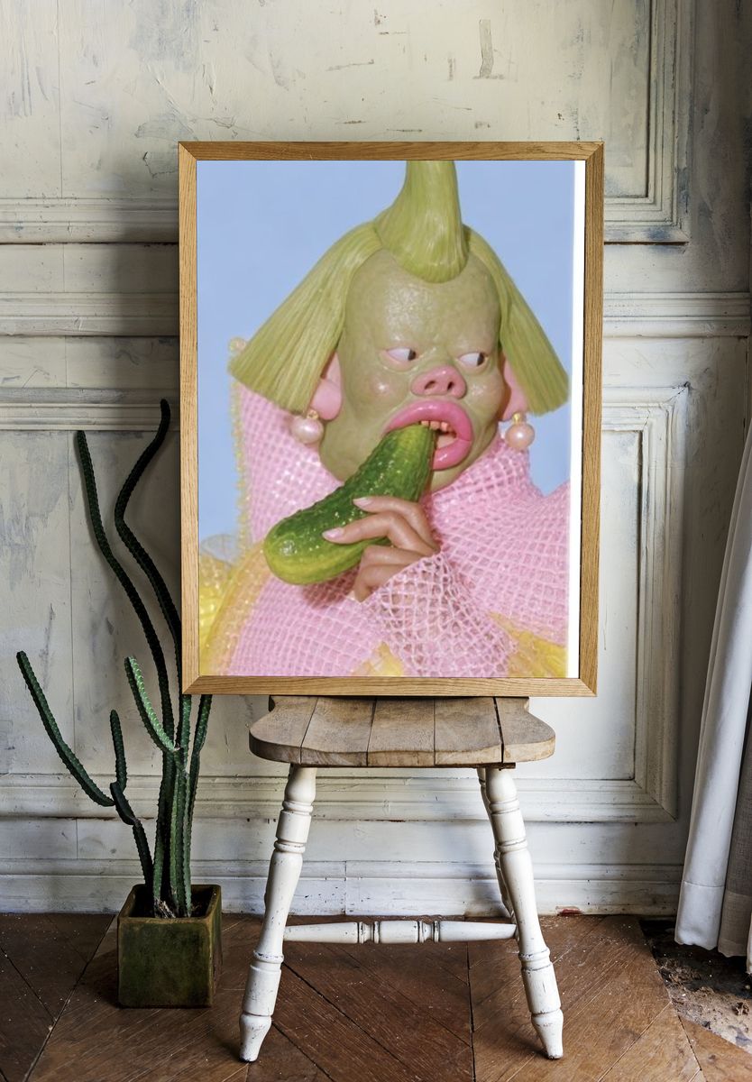 Surreal Avocado Portrait Print. — room view 1