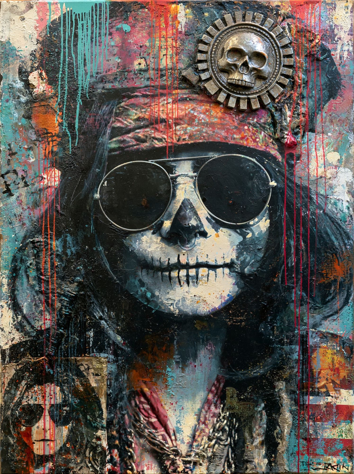 Psychedelic Skull Portrait Poster. poster detail