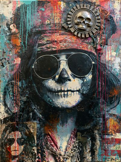 Psychedelic Skull Portrait Poster.