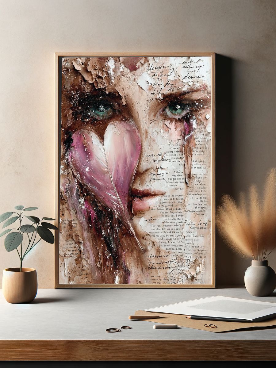 Dreaming Face Collage Poster. — room view 2