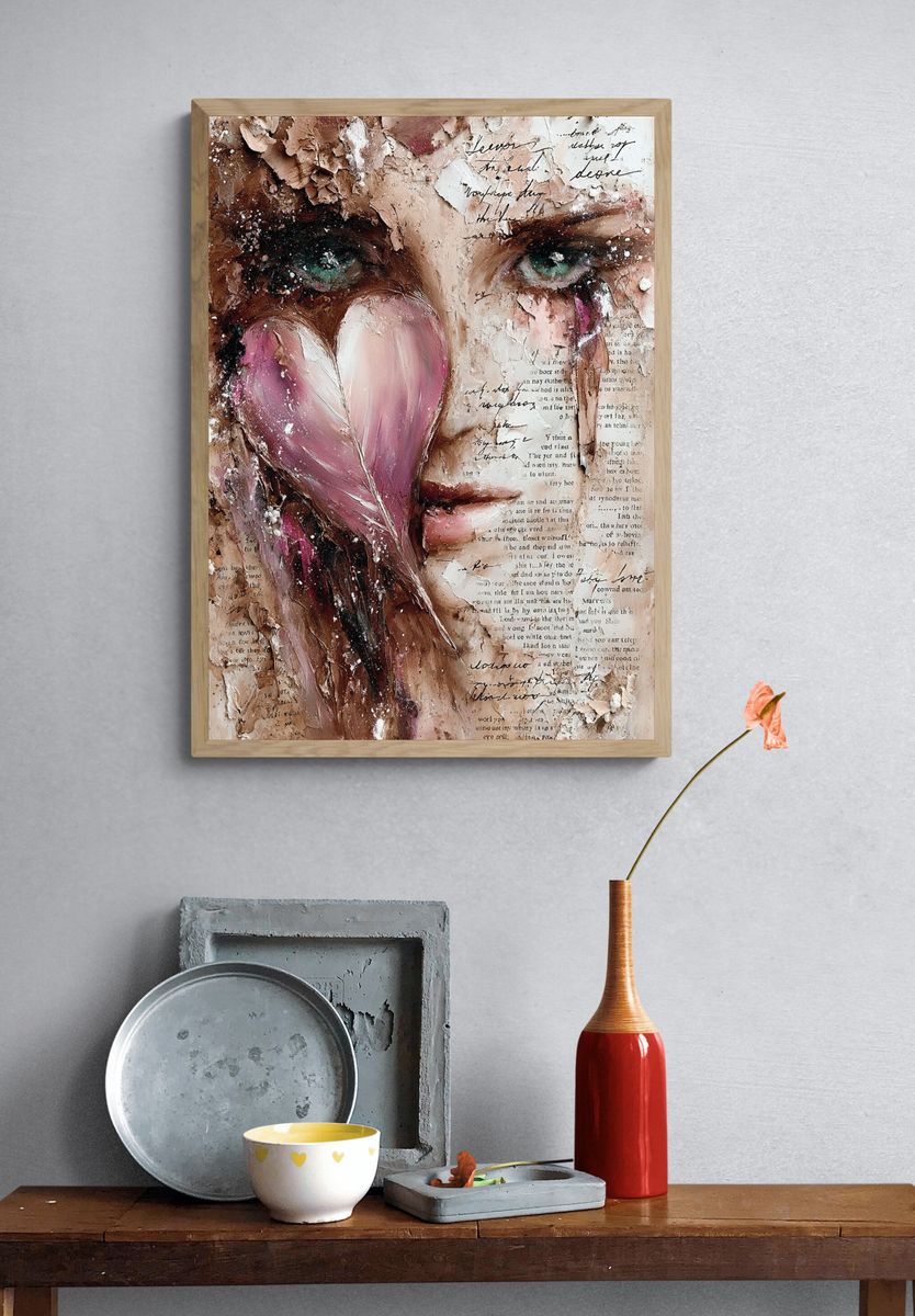 Dreaming Face Collage Poster. — room view 3