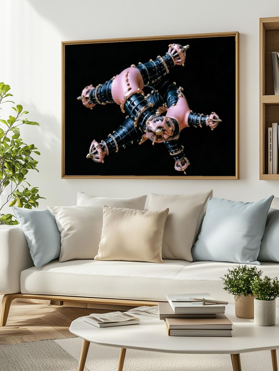 Surreal Starfish Sculpture Print. — room view 2