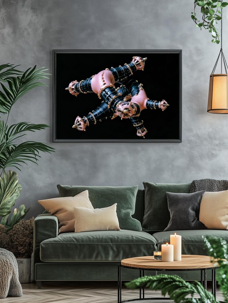 Surreal Starfish Sculpture Print. — room view 4