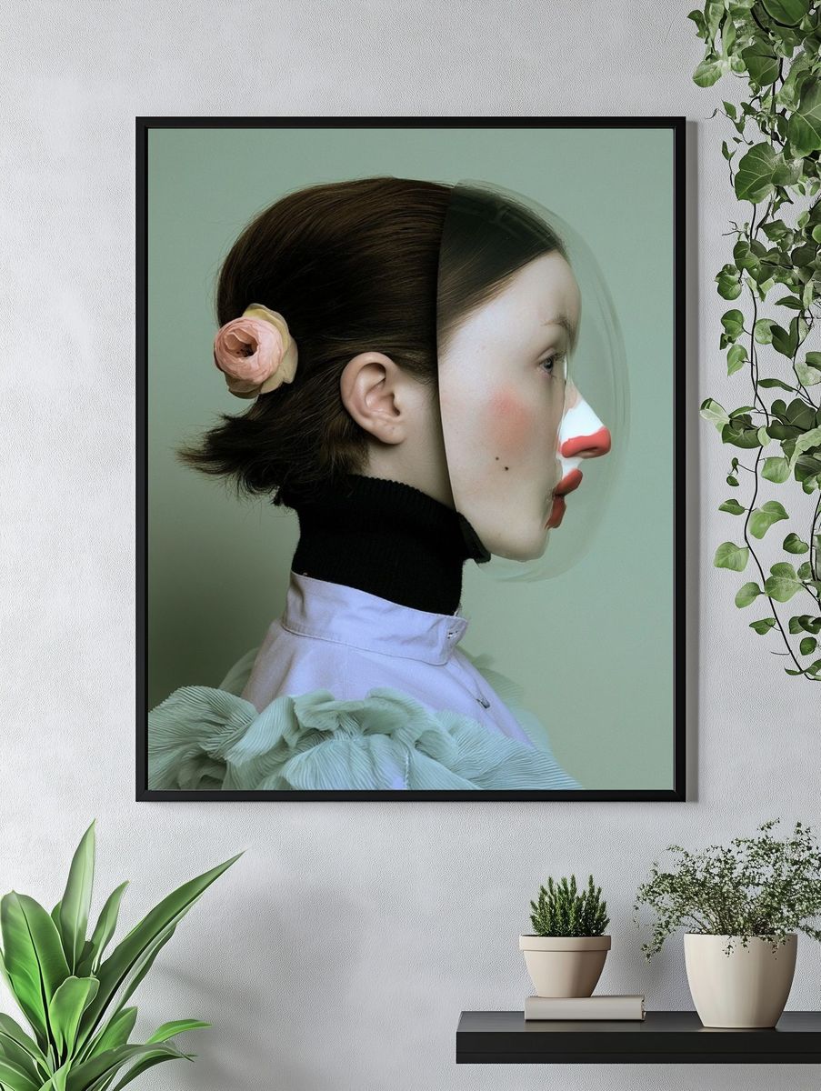Surreal Profile Portrait Print. — room view 4