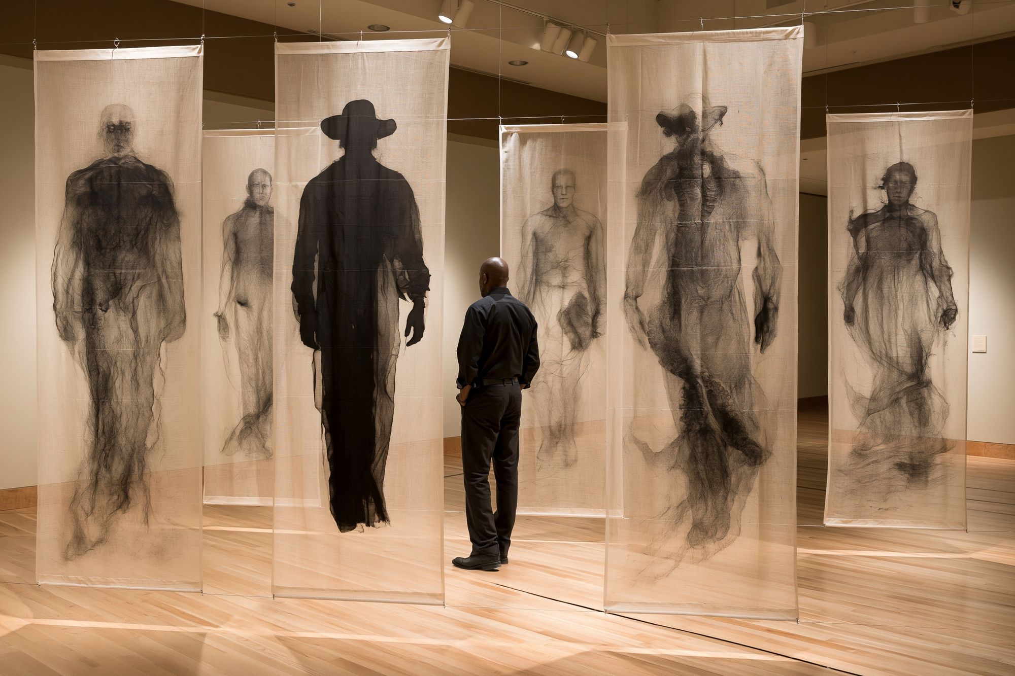 Gallery Figure Installation Print. poster — fine-art art