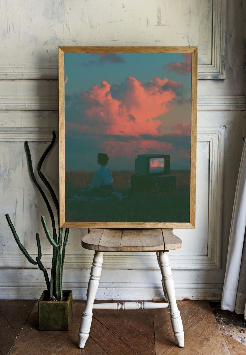 Dreamy Twilight Sky Print. room preview