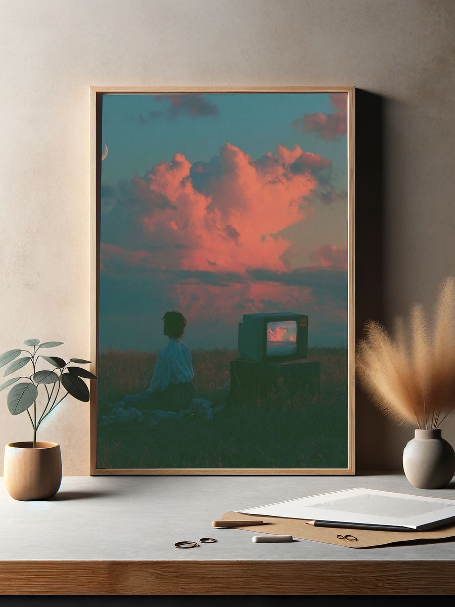 Dreamy Twilight Sky Print. — room view 2