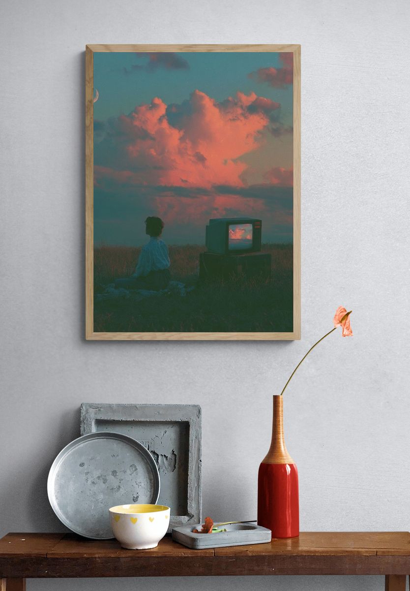 Dreamy Twilight Sky Print. — room view 3