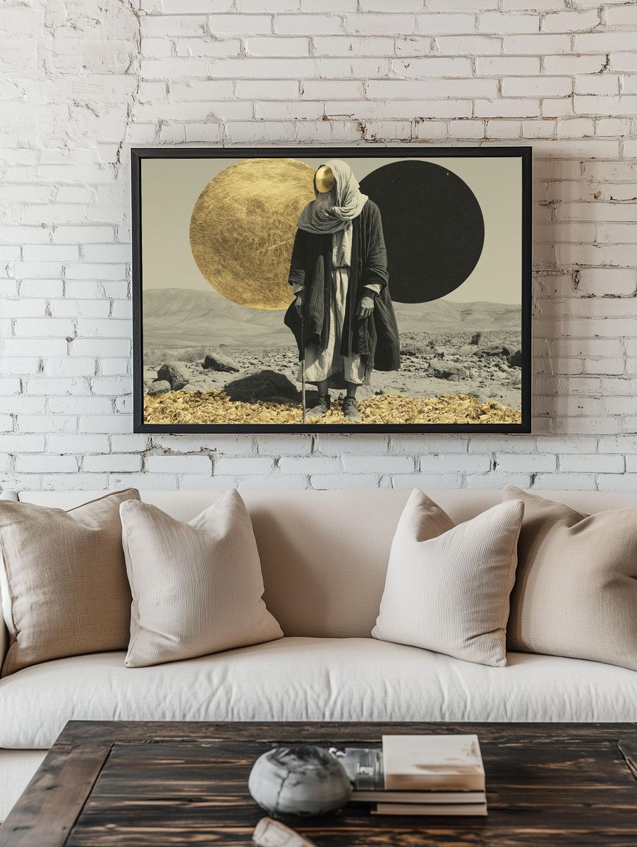 Desert Figure Surrealism Print. — room view 1