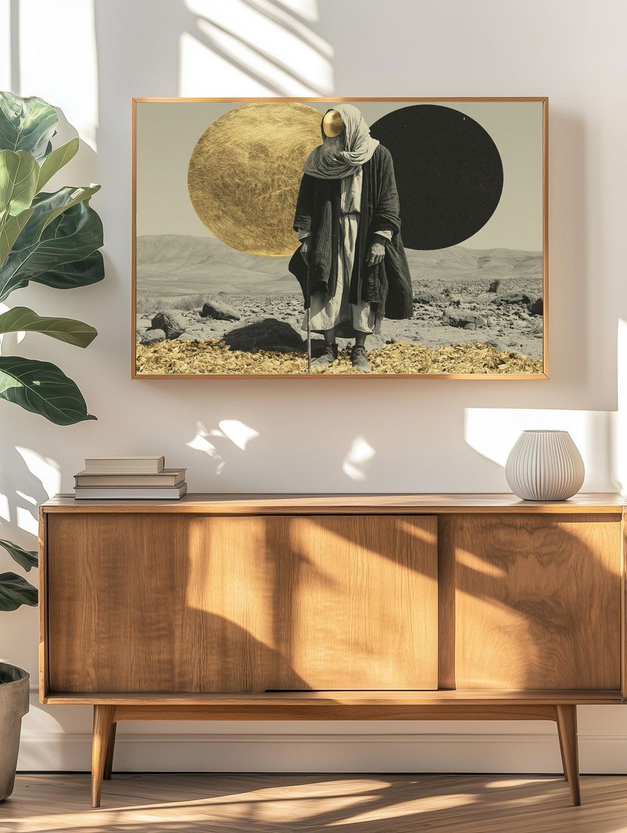 Desert Figure Surrealism Print. — room view 3