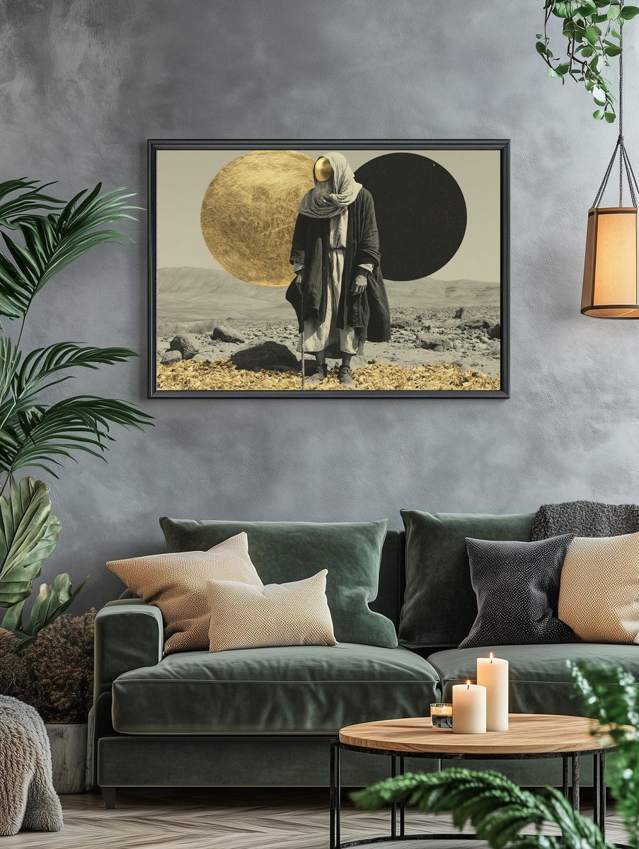 Desert Figure Surrealism Print. — room view 4