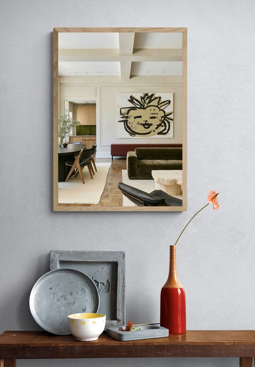 Playful Face Abstract Art Print. — room view 3