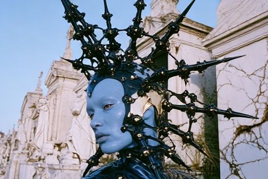 Blue Surreal Mask Fine-Art Print. poster — fine-art art