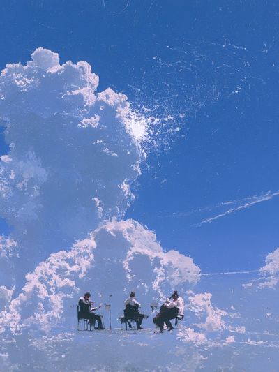 Cloud Quartet Surrealism Print. poster