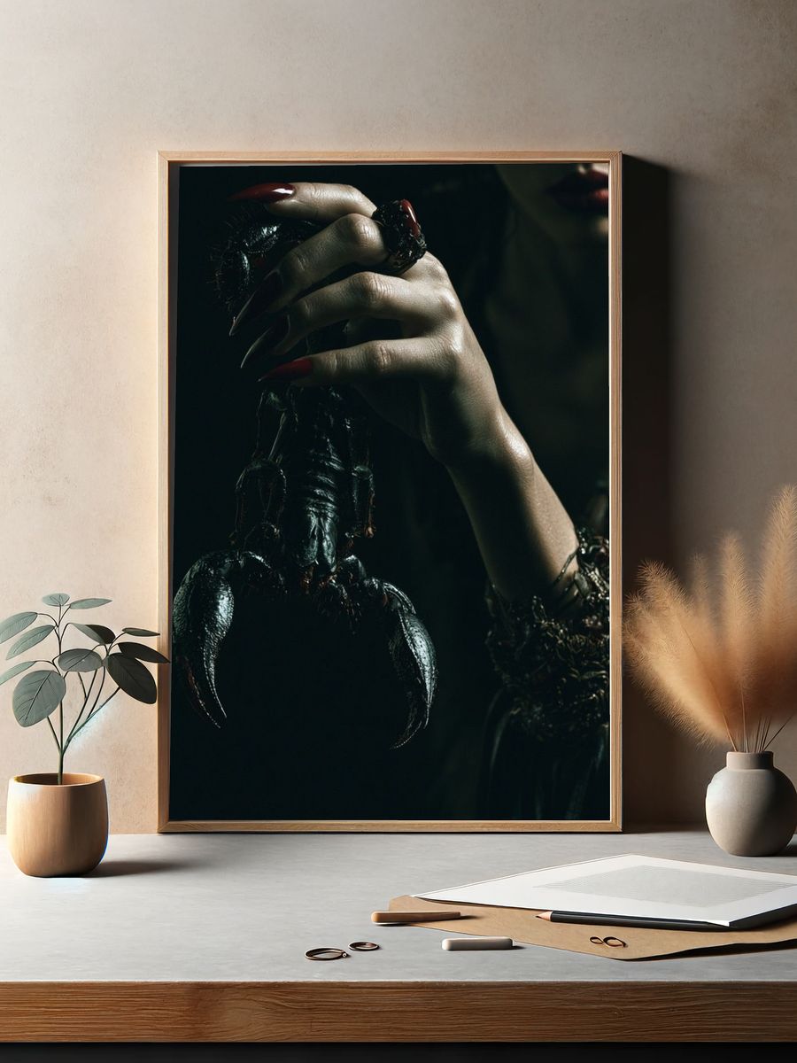 Dark Gothic Claw Portrait Poster. — room view 2
