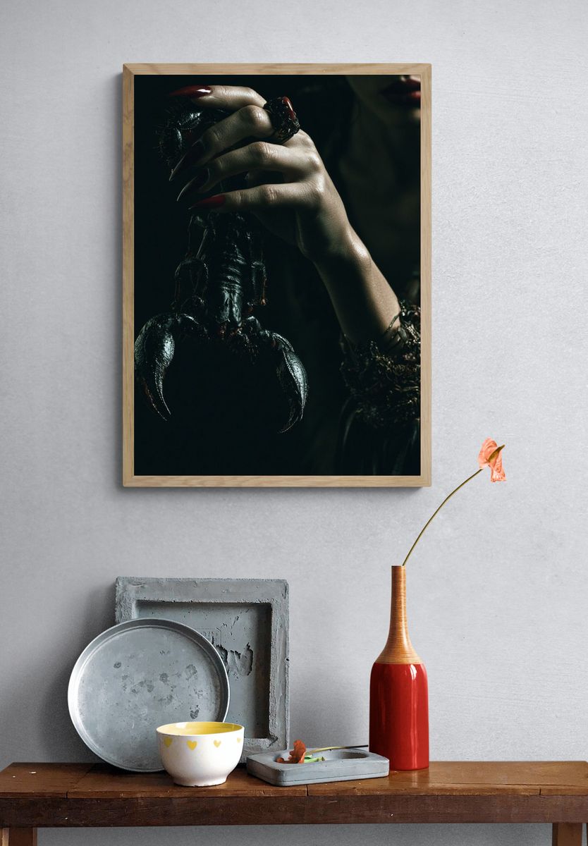 Dark Gothic Claw Portrait Poster. — room view 3