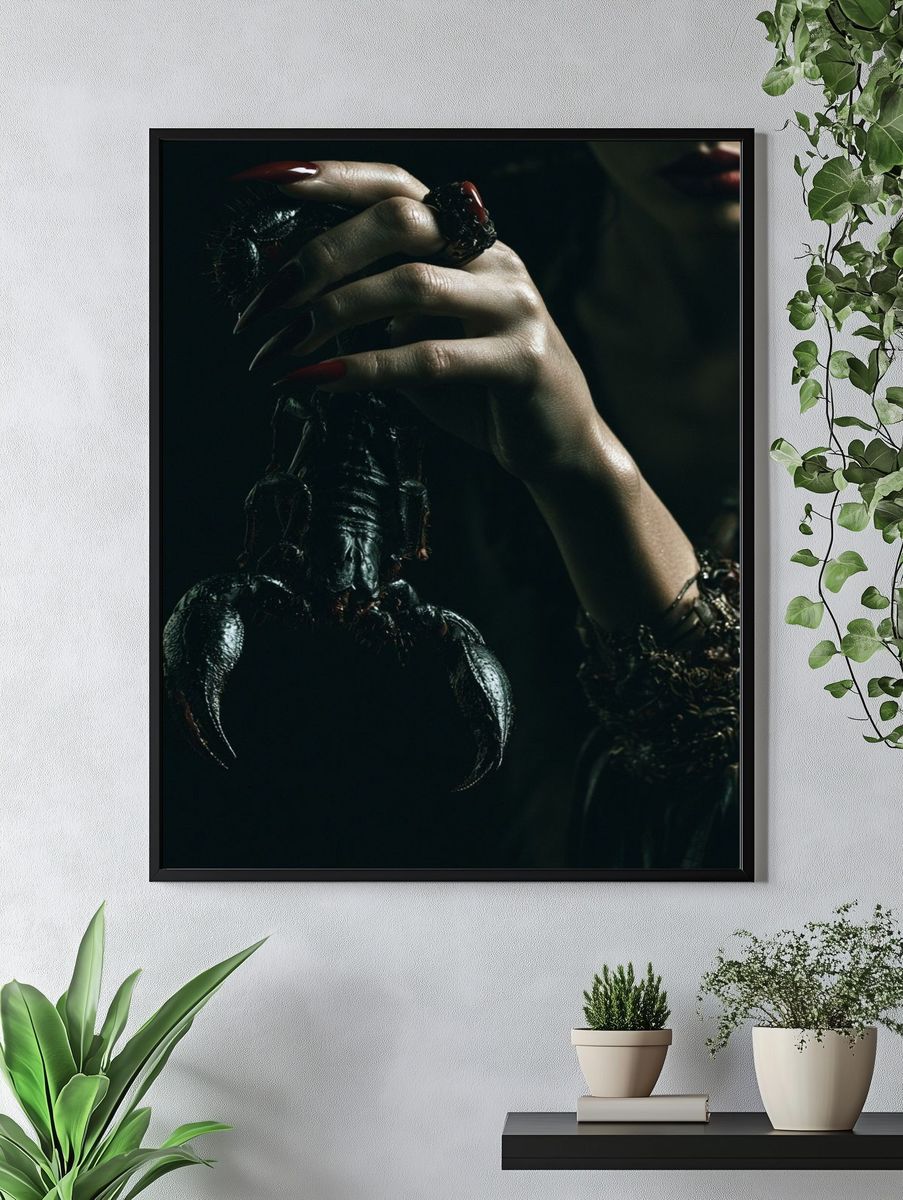 Dark Gothic Claw Portrait Poster. — room view 4