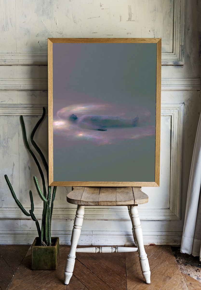 Dreamlike Floating Figure Print. — room view 1