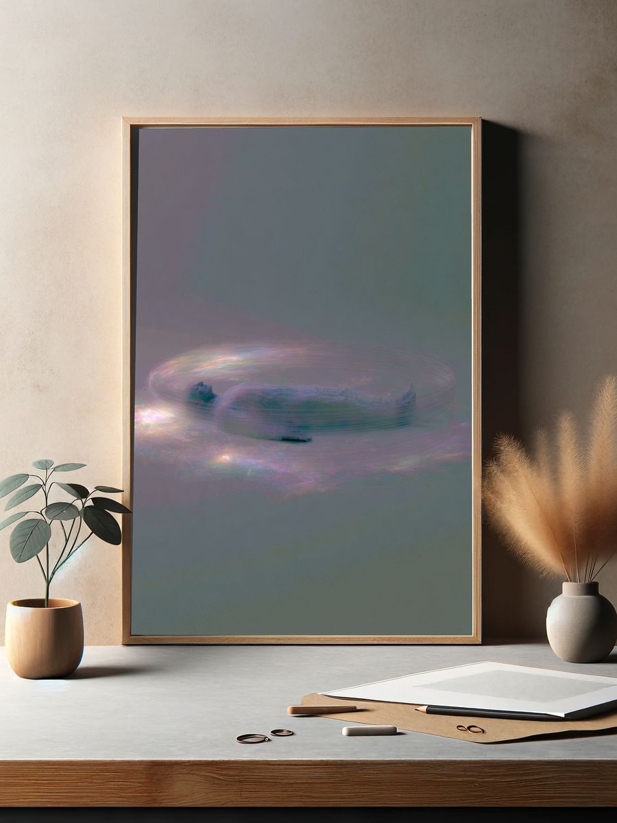 Dreamlike Floating Figure Print. — room view 2