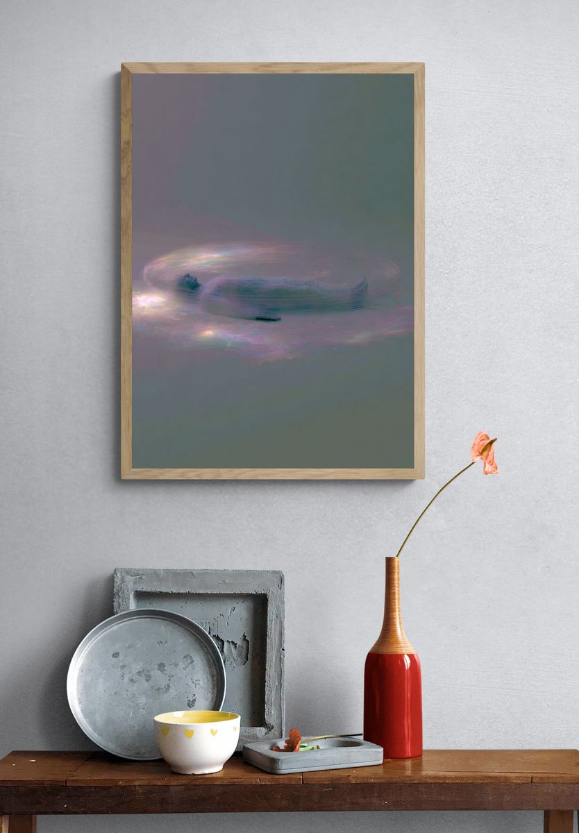 Dreamlike Floating Figure Print. — room view 3