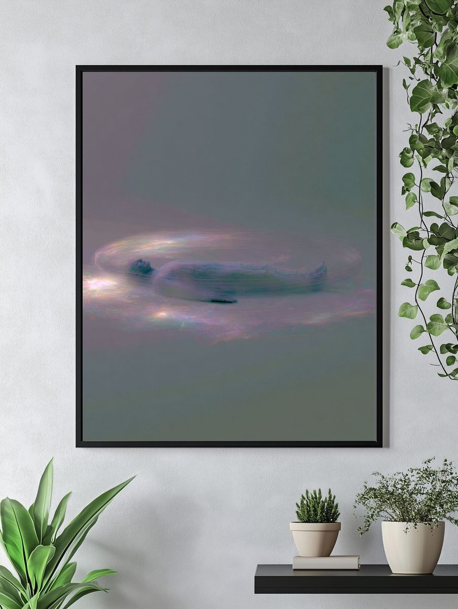 Dreamlike Floating Figure Print. — room view 4