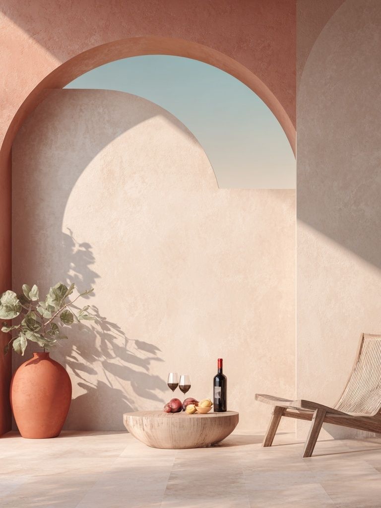 Mediterranean Terrace Still Life Print. poster detail